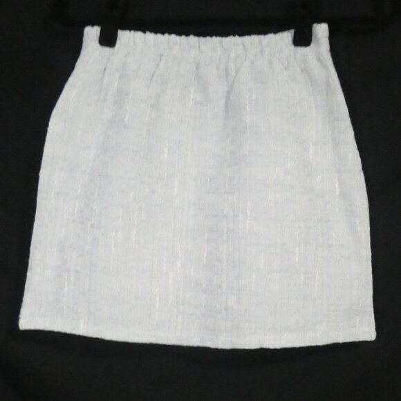 Unbranded | 12.5 inch waist measured | Elegant Light Blue Tweed Midi Skirt - Picture 1 of 14